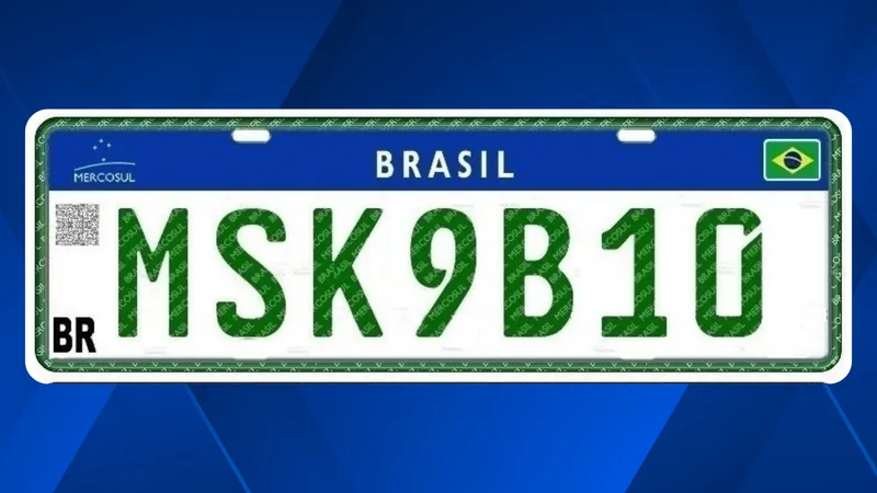 Placa Mercosul especial, com letras verdes