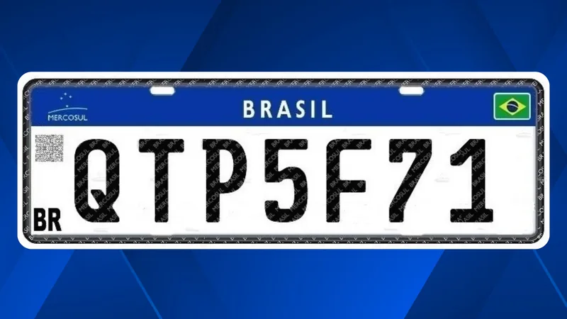 Placa Mercosul particular, com letras pretas